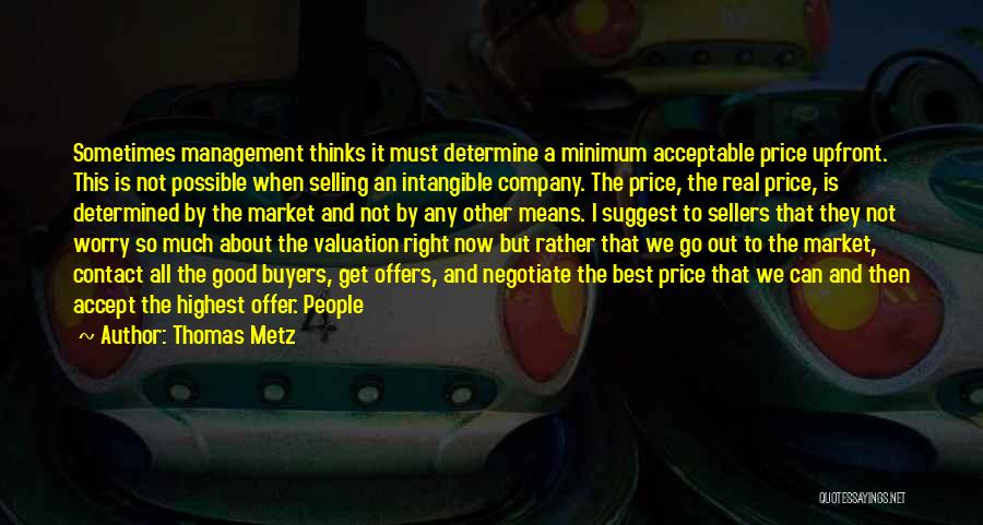 Valuation Of A Company Quotes By Thomas Metz