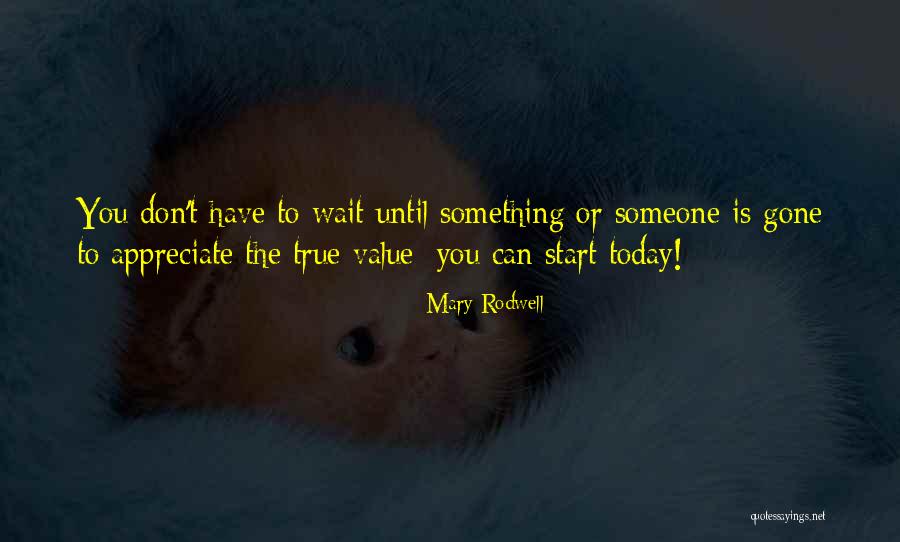 Value And Appreciate Quotes By Mary Rodwell Value And Appreciate Quotes By Mary Rodwell