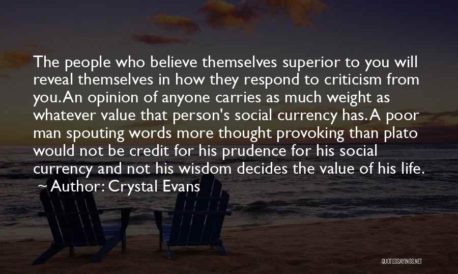 Value Of A Person Quotes By Crystal Evans