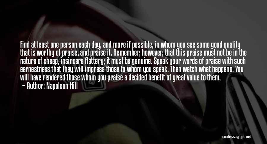 Value Of A Person Quotes By Napoleon Hill