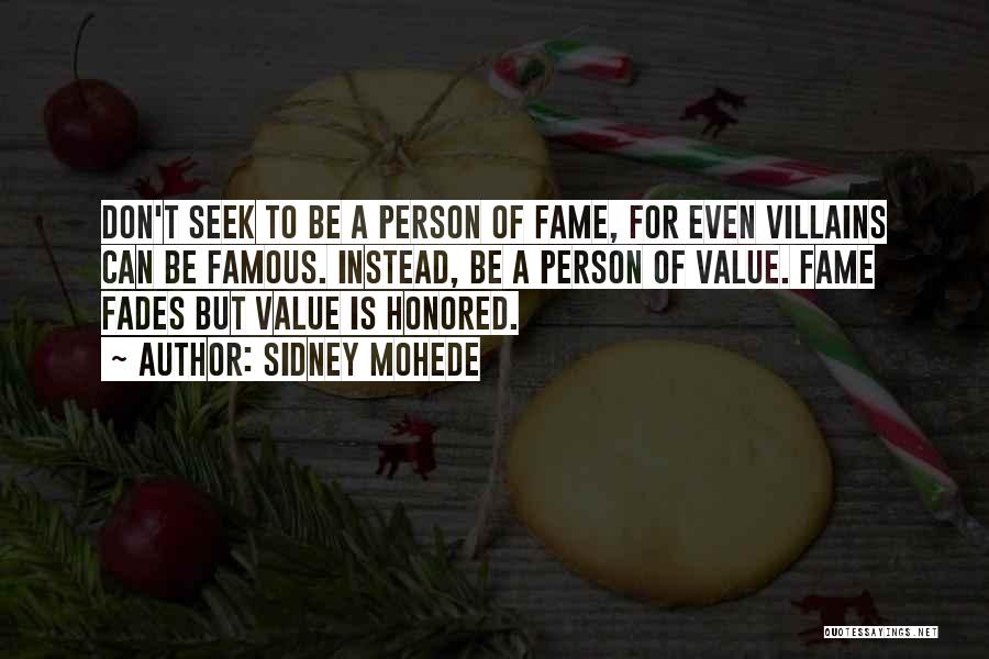 Value Of A Person Quotes By Sidney Mohede