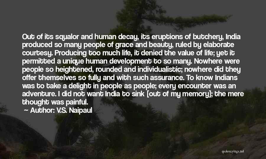 Value Of Human Life Quotes By V.S. Naipaul