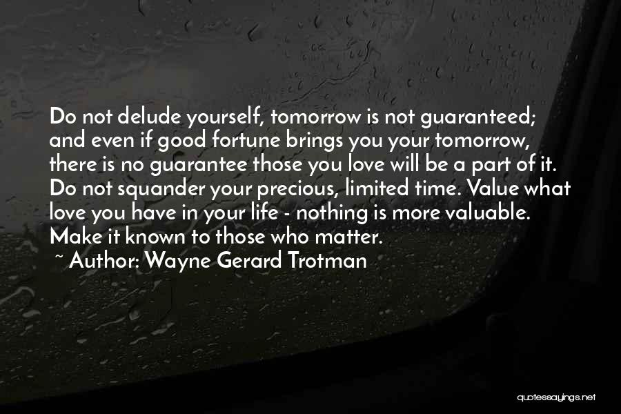 Value Of Time In Our Life Quotes By Wayne Gerard Trotman