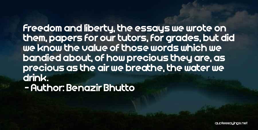 Value Of Water Quotes By Benazir Bhutto