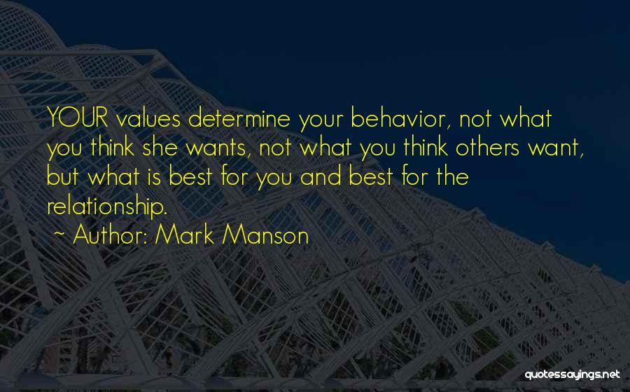 Values And Behavior Quotes By Mark Manson