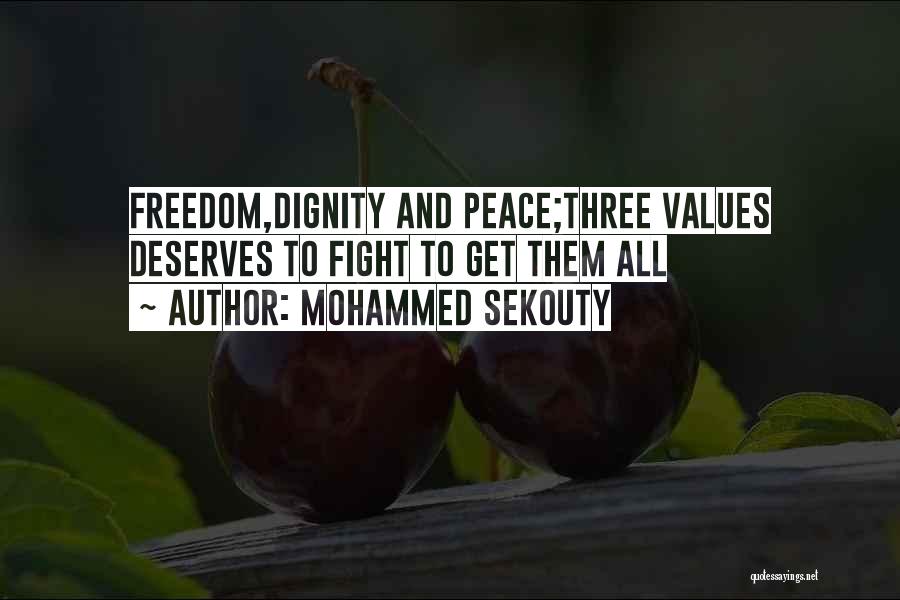 Values And Dignity Quotes By Mohammed Sekouty