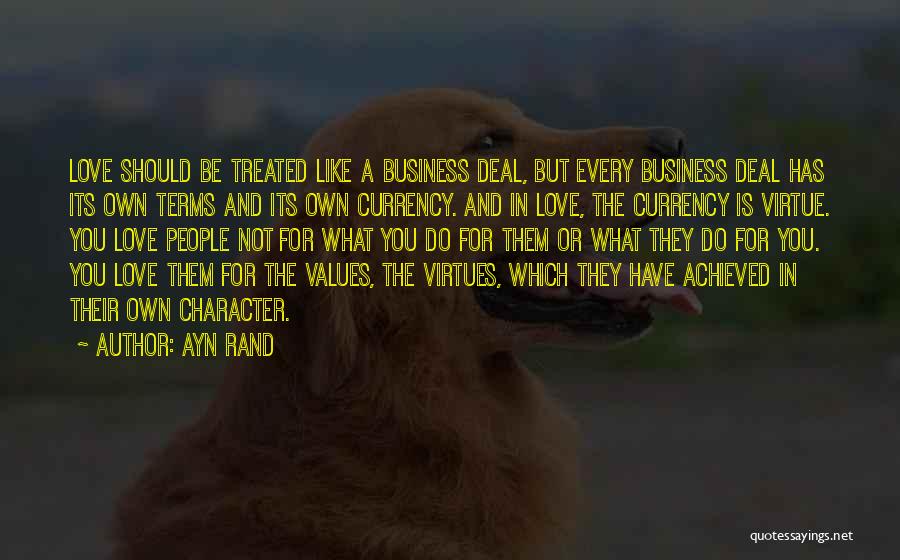 Values In Business Quotes By Ayn Rand