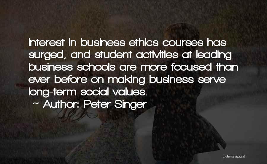 Values In Business Quotes By Peter Singer