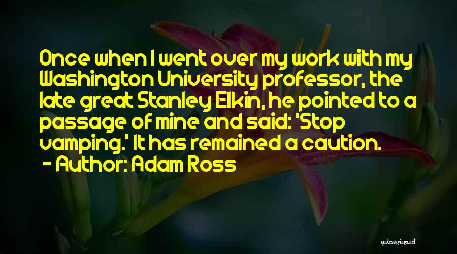 Vamping Quotes By Adam Ross
