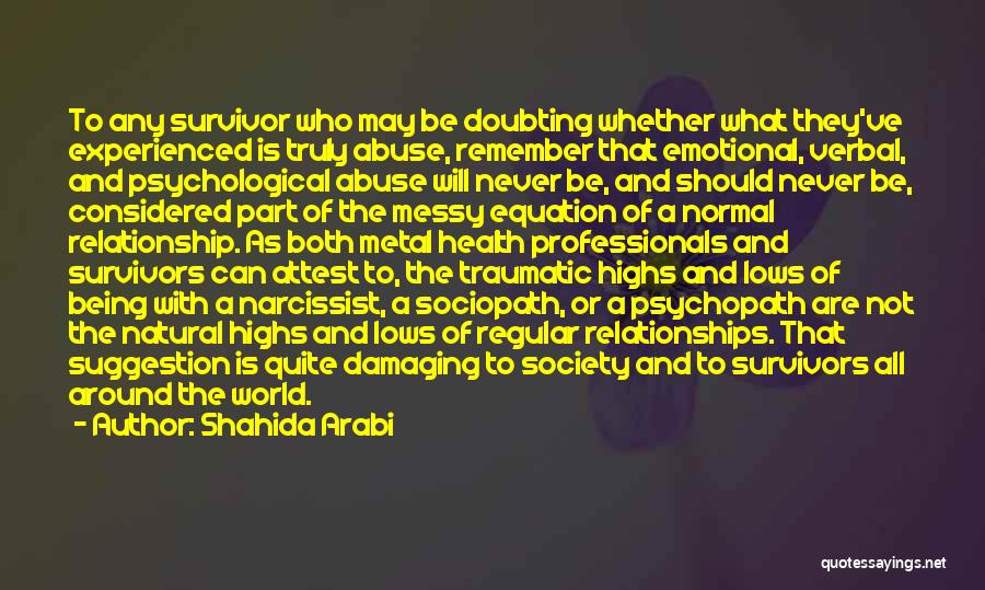 Verbal Abuse Relationship Quotes By Shahida Arabi