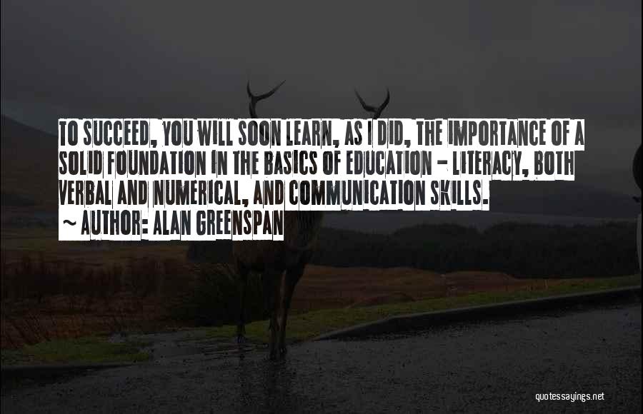 Verbal Communication Skills Quotes By Alan Greenspan