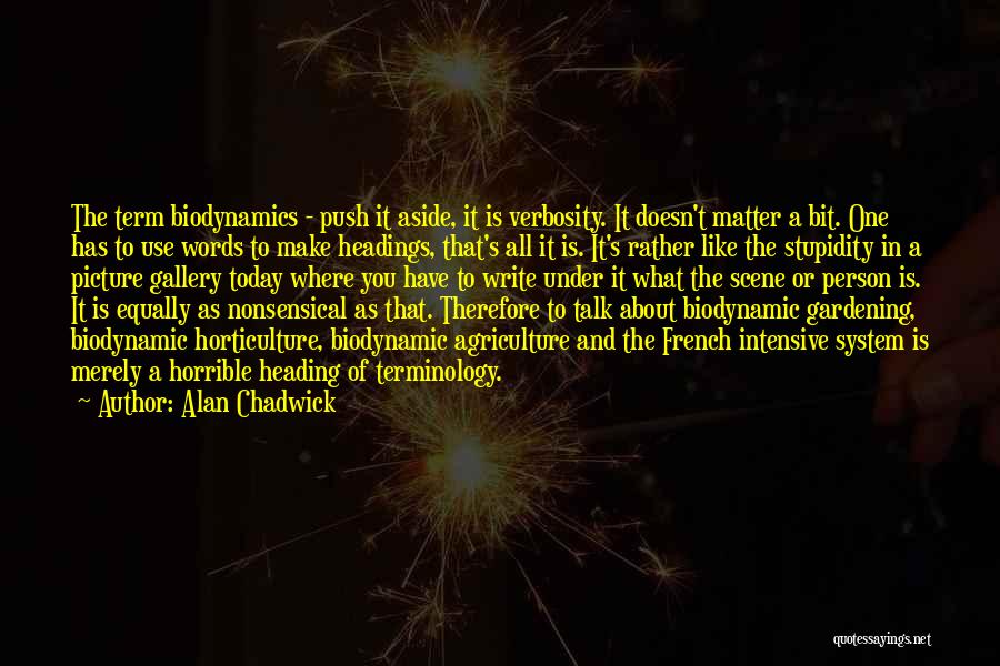 Verbosity Quotes By Alan Chadwick