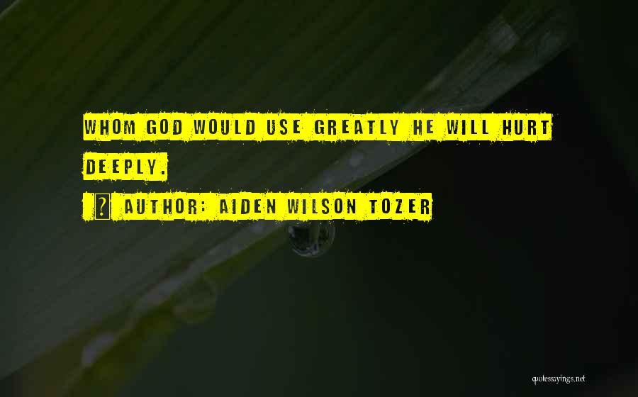 Very Deeply Hurt Quotes By Aiden Wilson Tozer