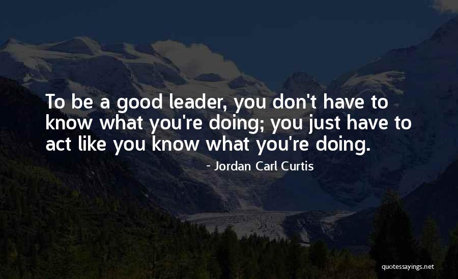 Very Good Leadership Quotes By Jordan Carl Curtis