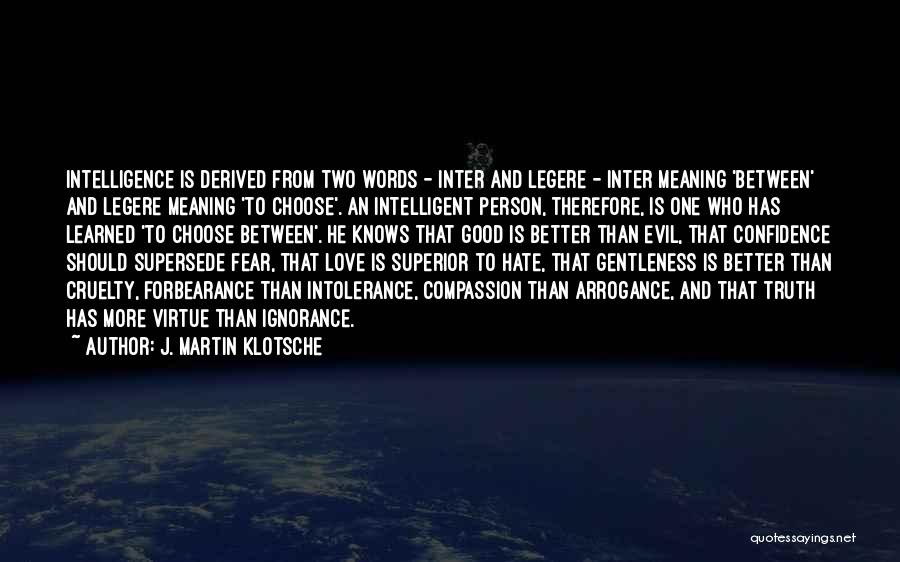 Very Intelligent Love Quotes By J. Martin Klotsche
