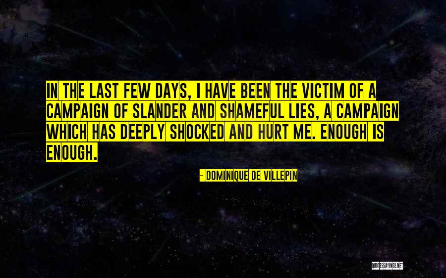 Victim Of Lies Quotes By Dominique De Villepin