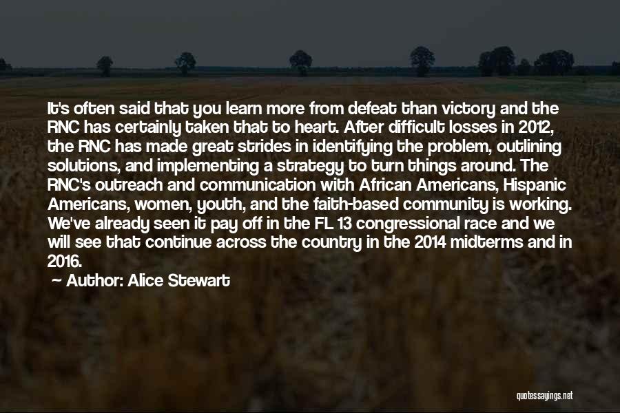 Victory After Defeat Quotes By Alice Stewart