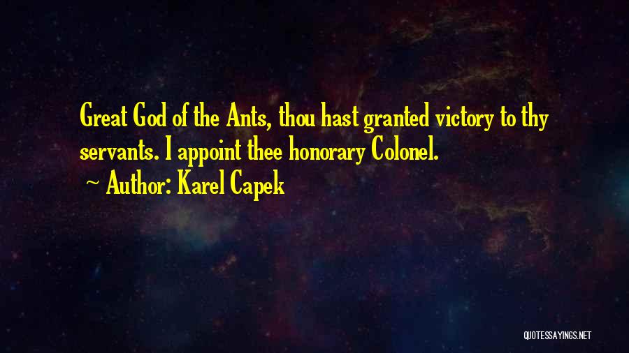 Victory God Quotes By Karel Capek