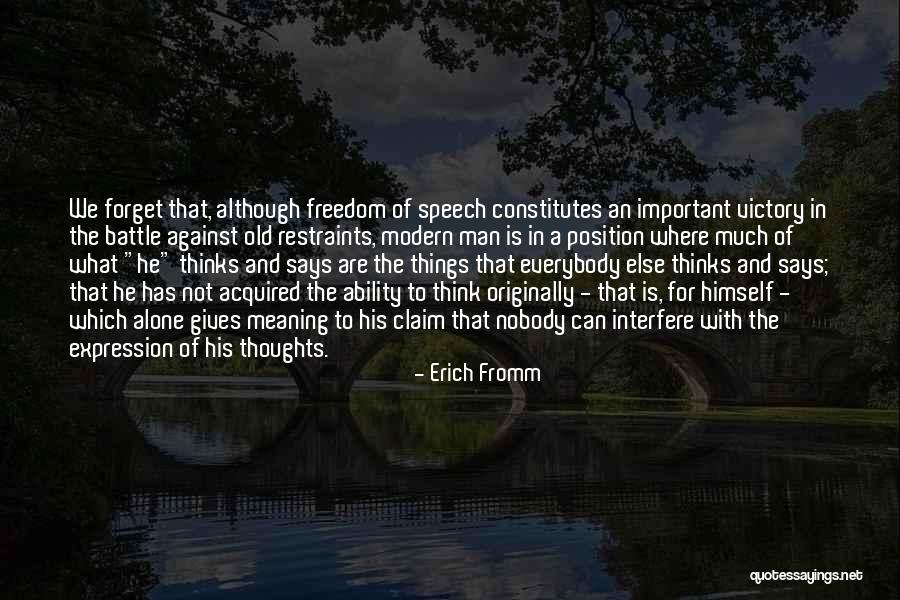 Victory In Battle Quotes By Erich Fromm