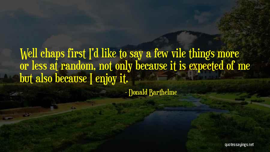 Vile Quotes By Donald Barthelme