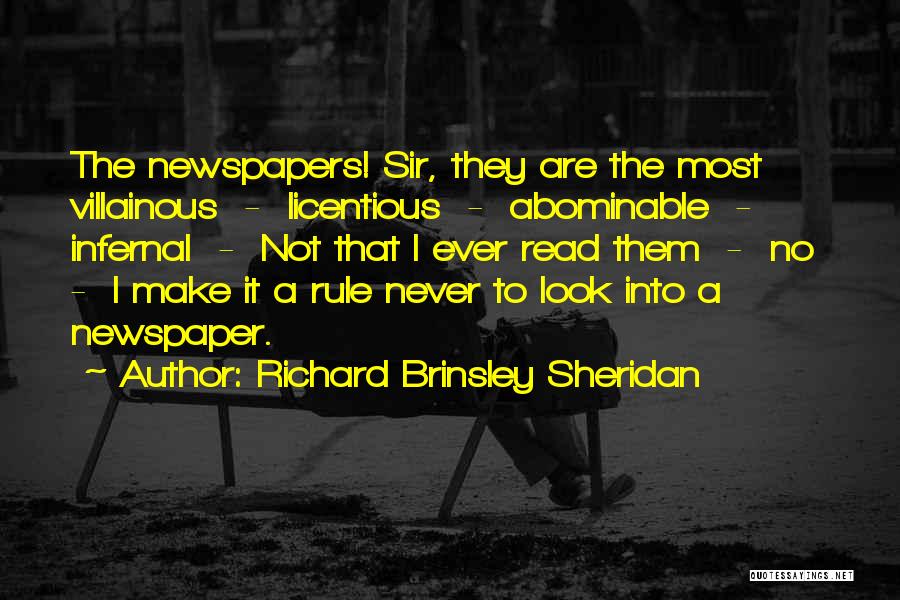 Villainous Quotes By Richard Brinsley Sheridan