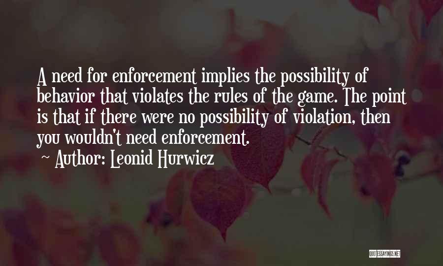 Violation Of Rules Quotes By Leonid Hurwicz