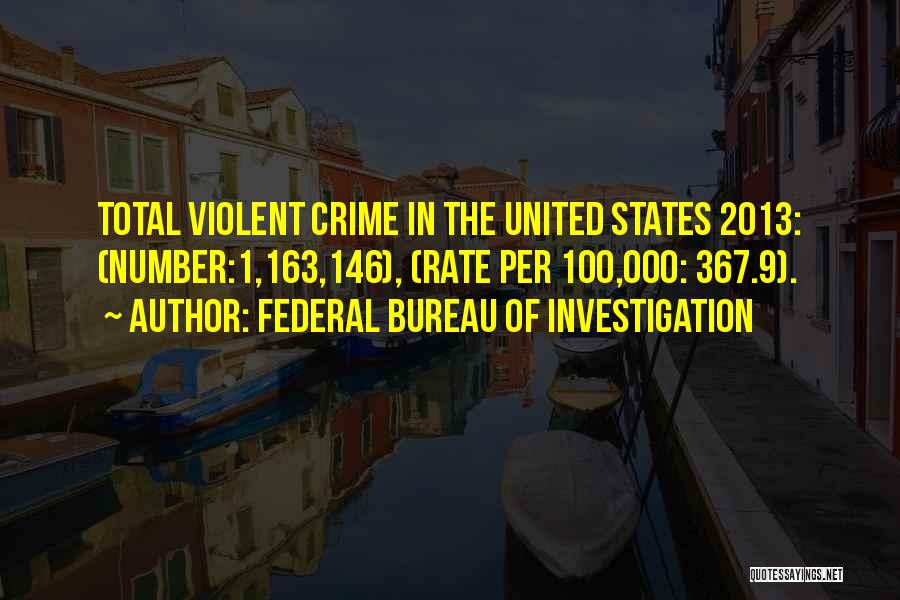 Violent Crime Quotes By Federal Bureau Of Investigation