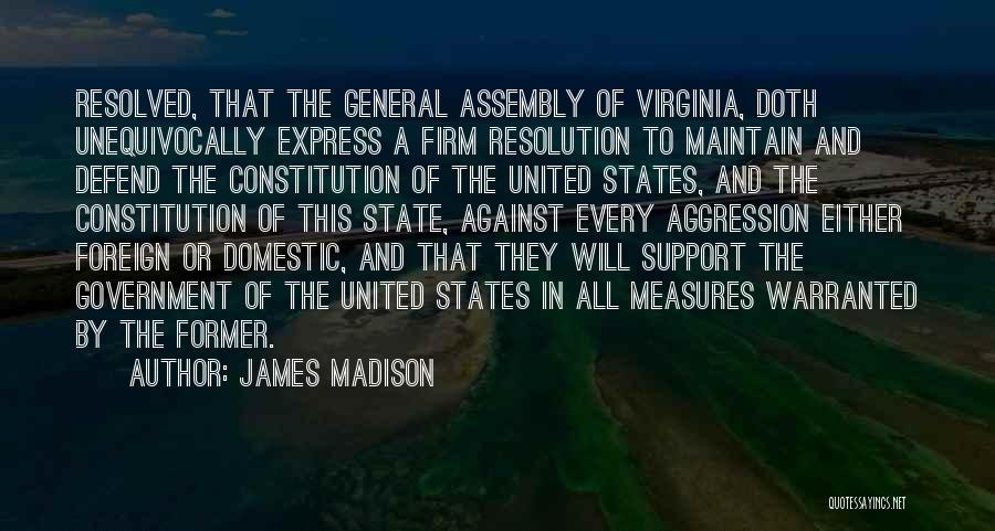 Virginia State Quotes By James Madison