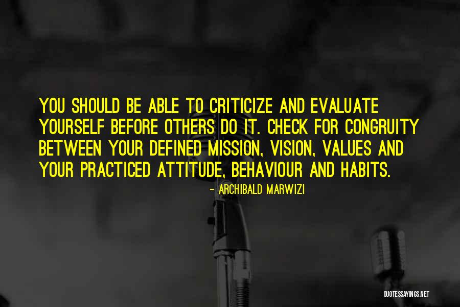 Vision Mission And Values Quotes By Archibald Marwizi