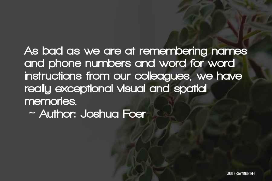 Visual Spatial Quotes By Joshua Foer