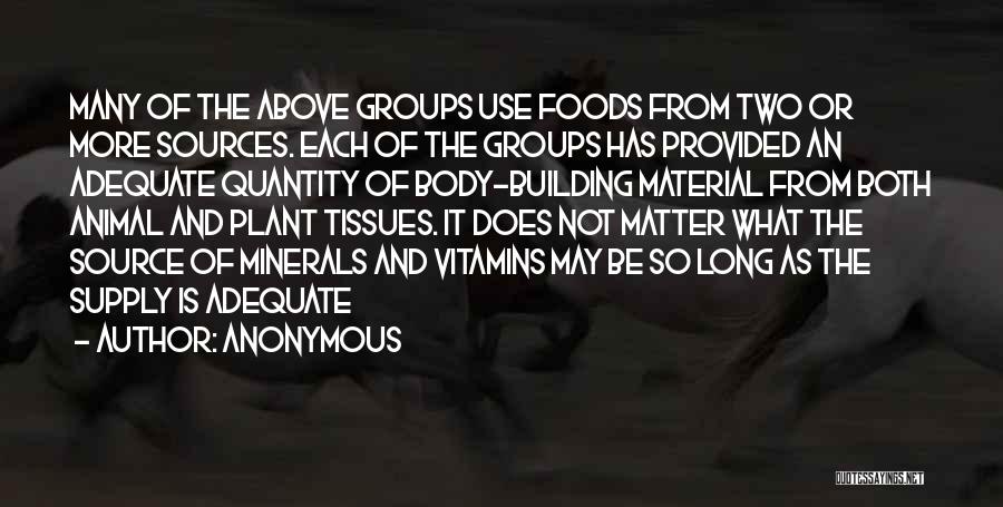 Vitamins And Minerals Quotes By Anonymous