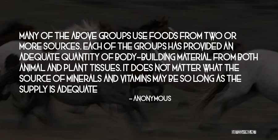 Vitamins And Minerals Quotes By Anonymous