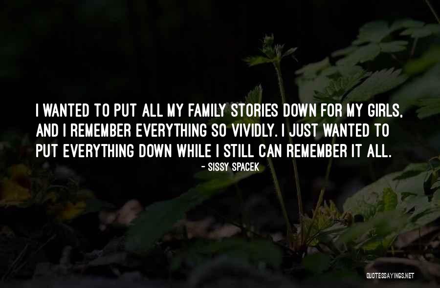 Vividly Remember Quotes By Sissy Spacek Vividly Remember Quotes By Sissy Spacek