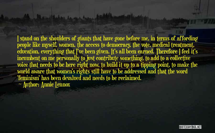 Voice Of Democracy Quotes By Annie Lennox