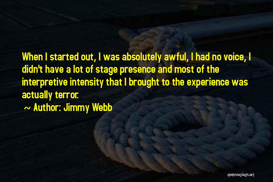 Voice Of Experience Quotes By Jimmy Webb