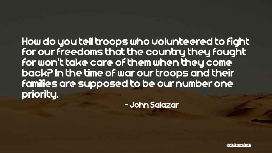 Volunteered To Go To War Quotes By John Salazar Volunteered To Go To War Quotes By John Salazar