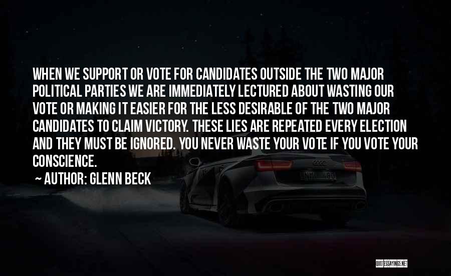 Vote And Support Quotes By Glenn Beck