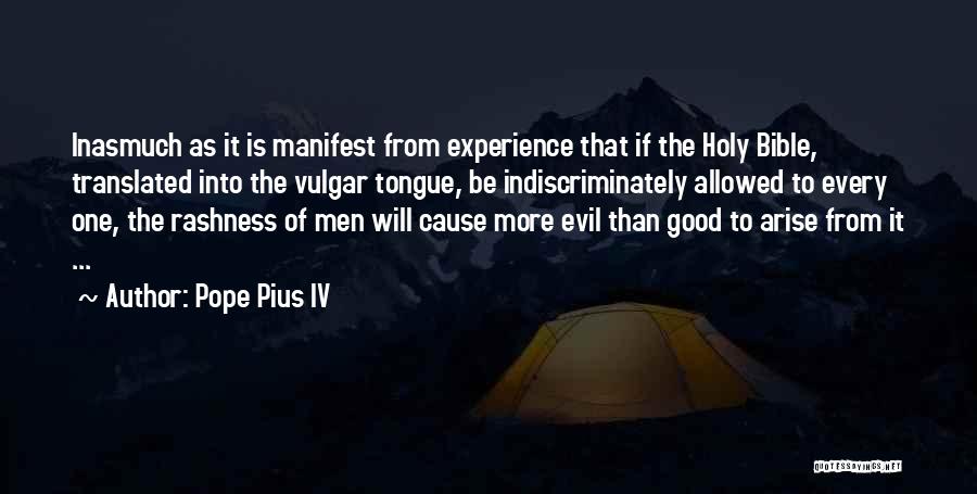 Vulgar Bible Quotes By Pope Pius IV