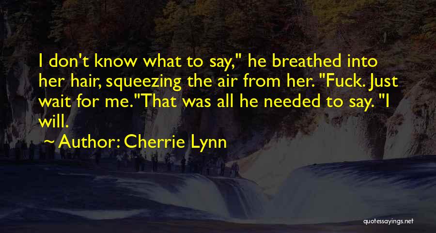 Wait For You Lynn Quotes By Cherrie Lynn