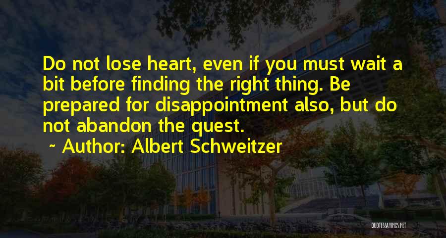 Waiting And Disappointment Quotes By Albert Schweitzer