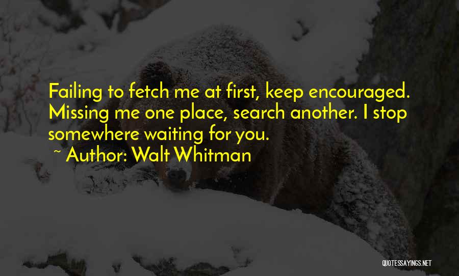 Waiting And Missing You Quotes By Walt Whitman