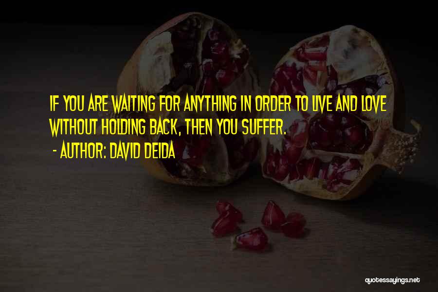 Waiting For My Love To Come Back Quotes By David Deida