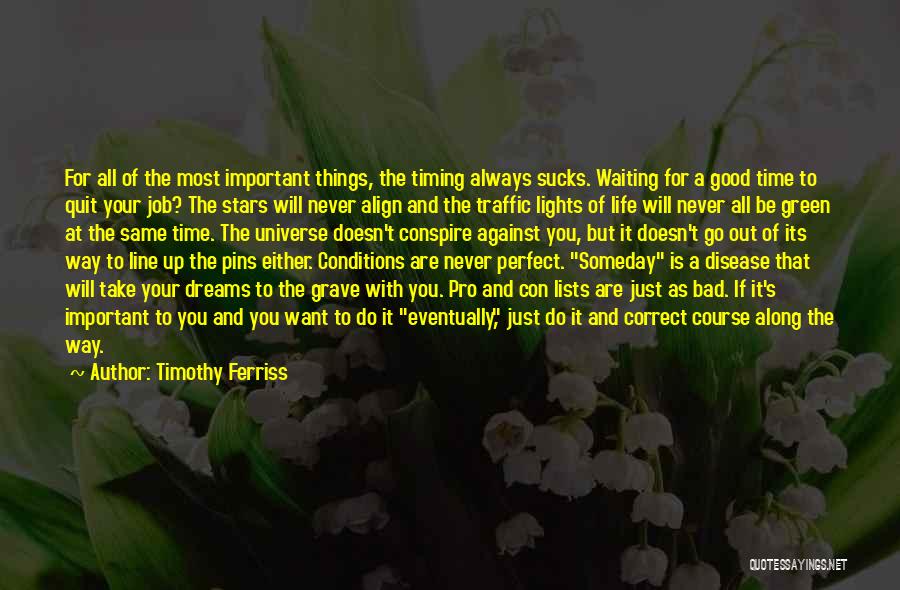 Waiting For Perfect Conditions Quotes By Timothy Ferriss