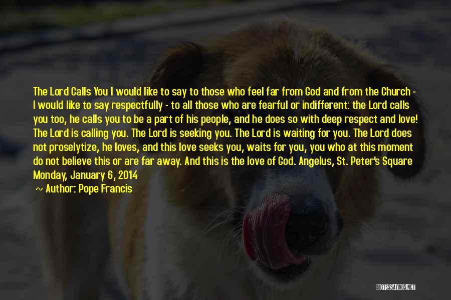 Waiting For Someone To Say I Love You Quotes By Pope Francis