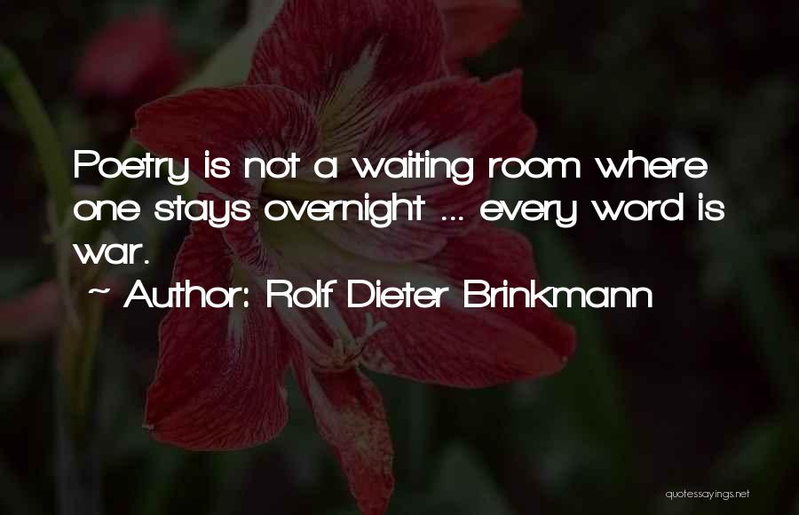 Waiting Rooms Quotes By Rolf Dieter Brinkmann