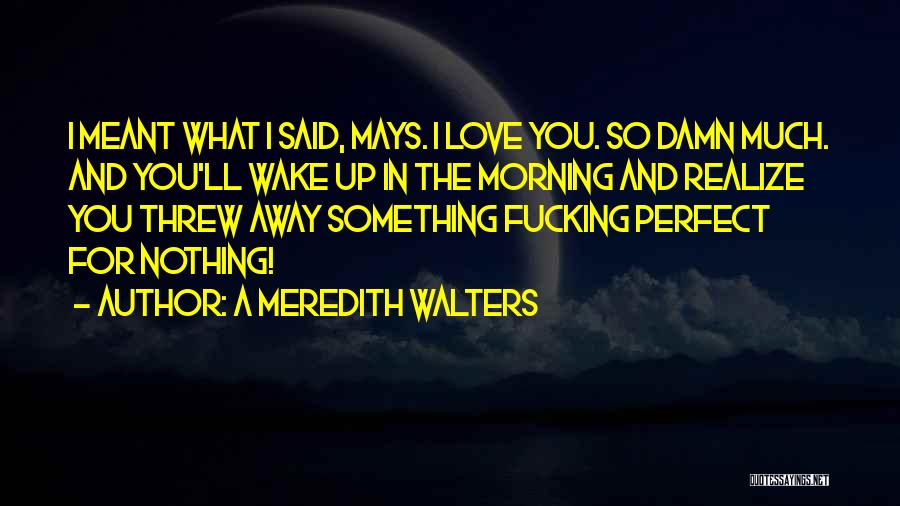 Wake Up In The Morning Love Quotes By A Meredith Walters