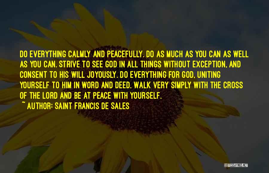 Walk With The Lord Quotes By Saint Francis De Sales