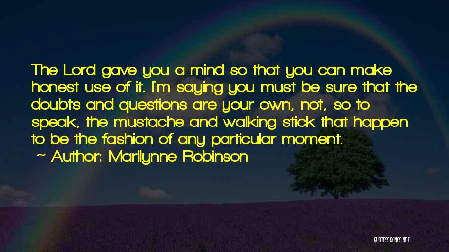 Walking Stick Quotes By Marilynne Robinson