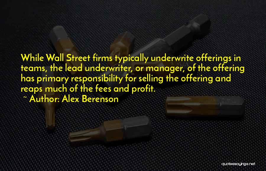 Wall Street Quotes By Alex Berenson