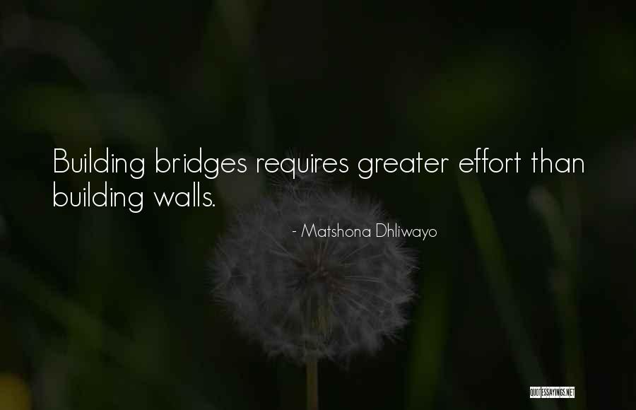 Walls And Bridges Quotes By Matshona Dhliwayo